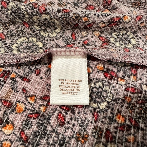 LC LAUREN CONRAD Top Peplum Crochet Dusk Pink Floral Sleeveless Large - Picture 9 of 10